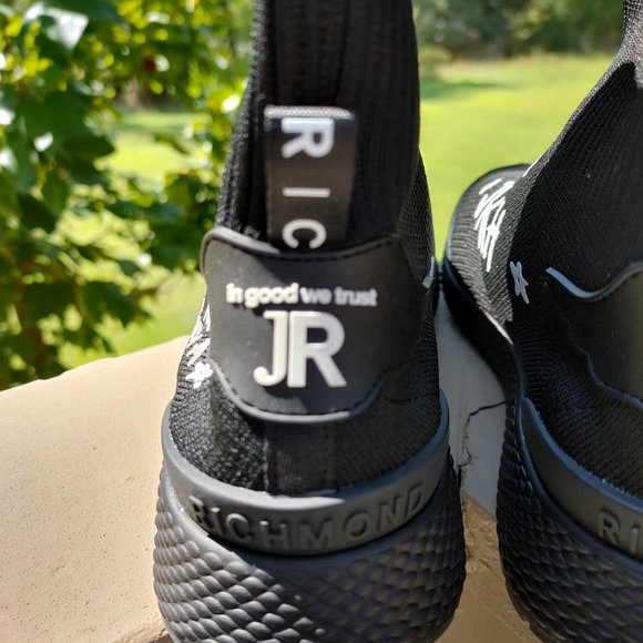 JOHN RICHMOND WOMENS SOCK FIT HI TOP SNEAKER IN BLACK, 36 - Picture 9 of 16